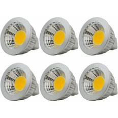 6 stk., MR16/GU5.3 COB LED-pære, 3W / 210lm, DC 12V, Varm hvid 2700K, svarende til 20W halogenpære, ø50x52, 90° strålevinkel [Energiklasse A+
