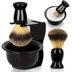 TEMU Mens Shaving Brush And Bowl Set, 3 In 1 Shaving Brush Set For Men With Shave Brush Bowl Acrylic Stand With Razor Slot, Perfect Father's Day Men Gift Set For Wet Shaving Experience