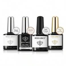 Modelones Base och Top Coat Set med Primer för Gel Nails Dehydrator for Nails 10ML, Gel Nagellack No Wipe Blötlägg av UV Nagellack Base Coat & Top Coa - Multifärgad