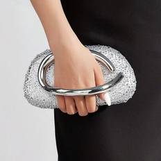 Shiny,Glamorous,Elegant,Exquisite Rhinestone Decor Box Bag Glamorous Handbag,Evening Bag For Party Girl,Woman,For Female Perfect For Party,Wedding,Pro - Silver