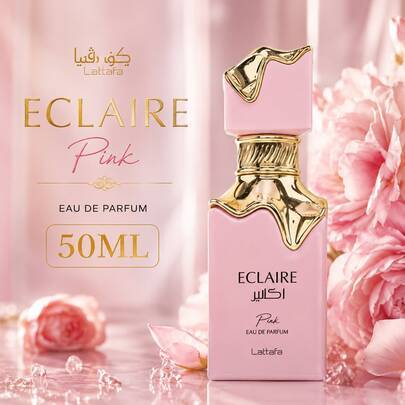 Lattafa Eclaire Pink parfym 50 ml elegant söt doft för kvinnor, långvarig EDP