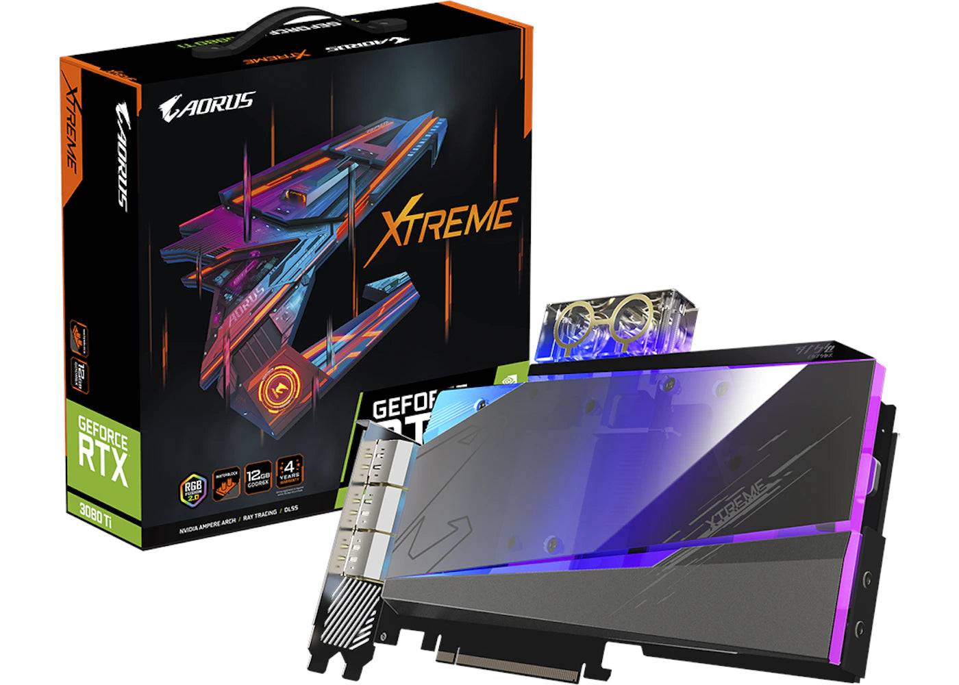 NVIDIA AORUS GeForce RTX 3080 Ti XTREME WATERFORCE 12G Graphics Card (GV-N308TAORUSX WB-12GD) - One Size (One Size)