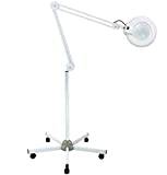 Kosmetisk lupplampa LED lupplampa på rullstativ kosmetika arbet kosmetiklampa kosmetiklampa vit 22 W (8X)