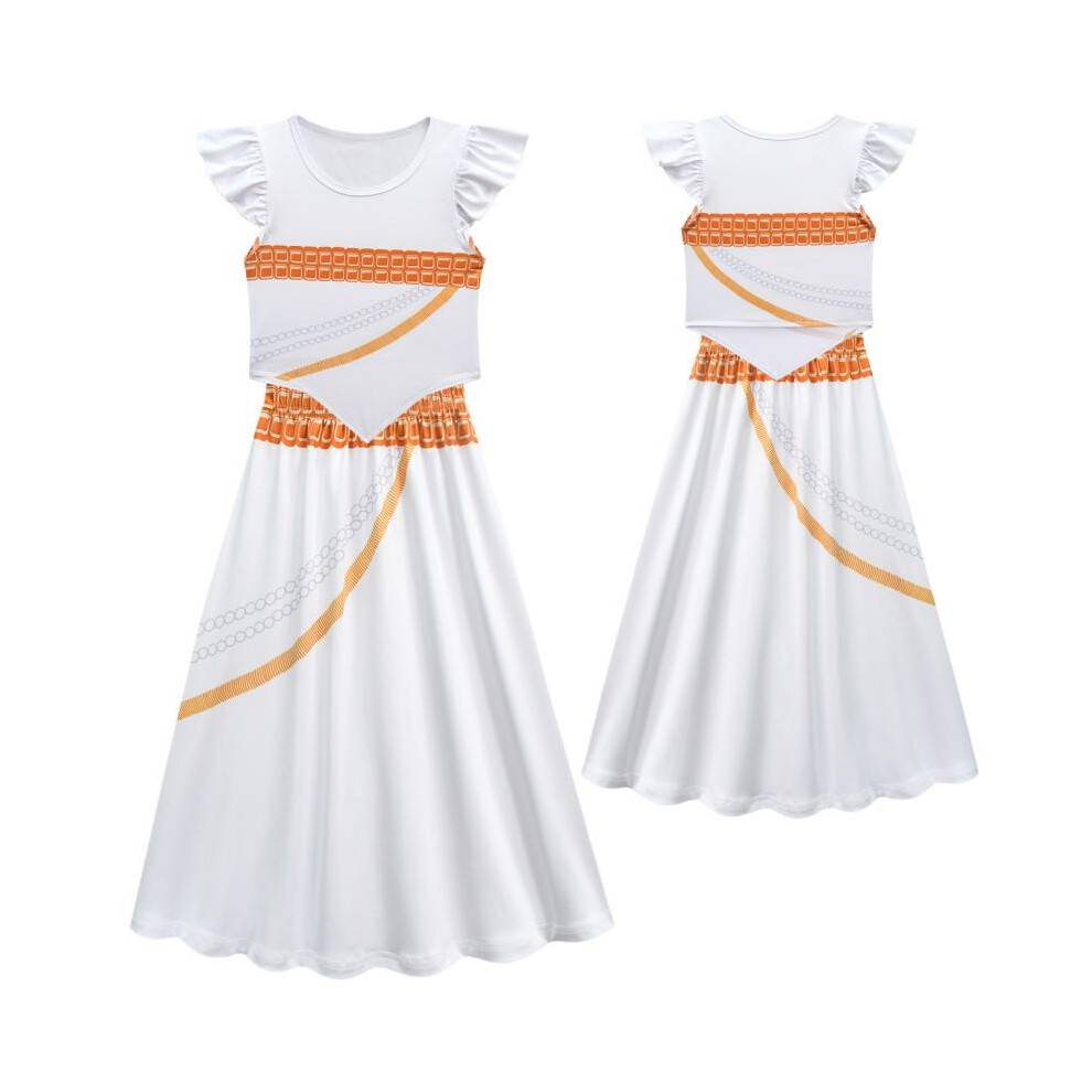 (83196, 120cm) Demon Hunter Cosplay Set Irregular Flutter Sleeve Top and Skirt Outfit 83196