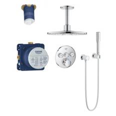 Grohe SmartControl 310 komplet brusesystem til indbygning - Rund/loft