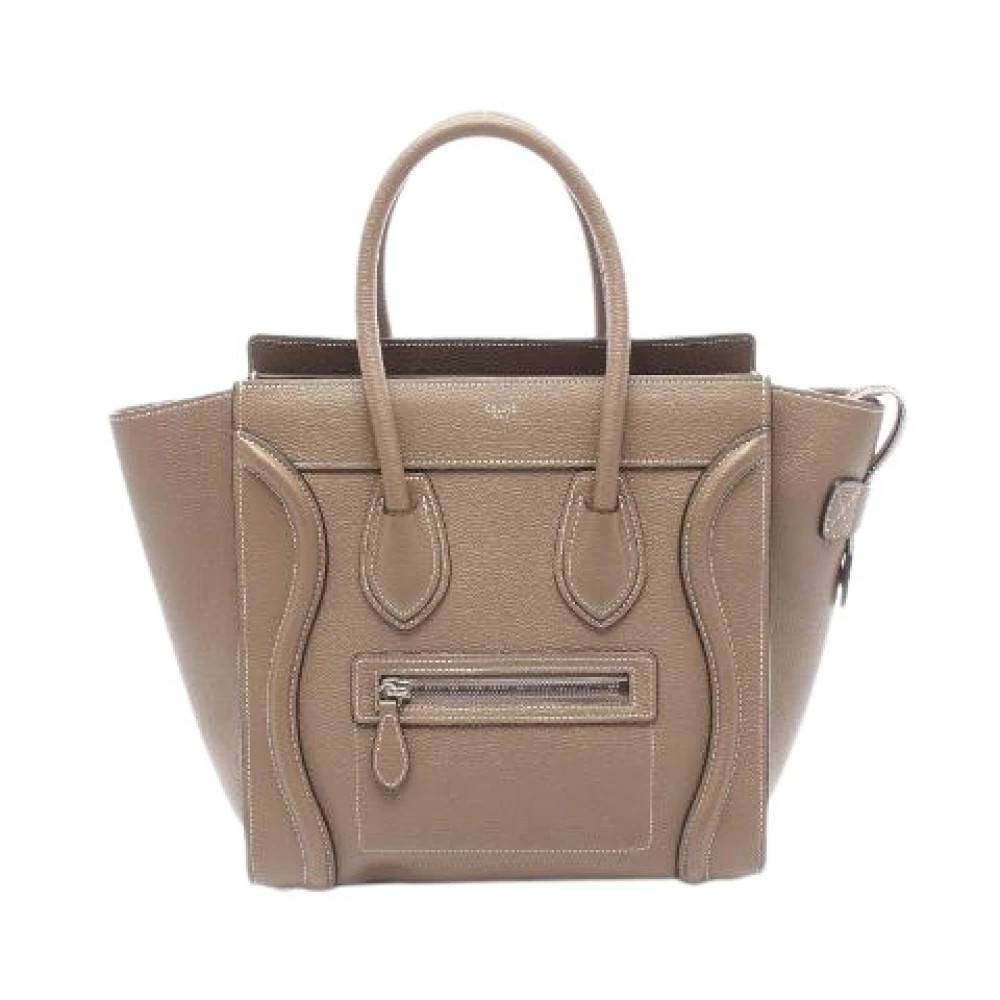 Celine Vintage Pre-owned Luggage Micro Shopper Læder Håndtaske - Vintage - Dame - Brun - ONE SIZE - Læder