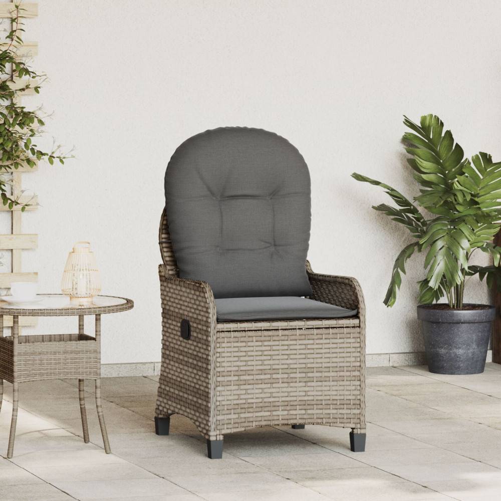 Reclinerfåtölj med kudde Grå 56 x 66 x 95 cm konstrotting