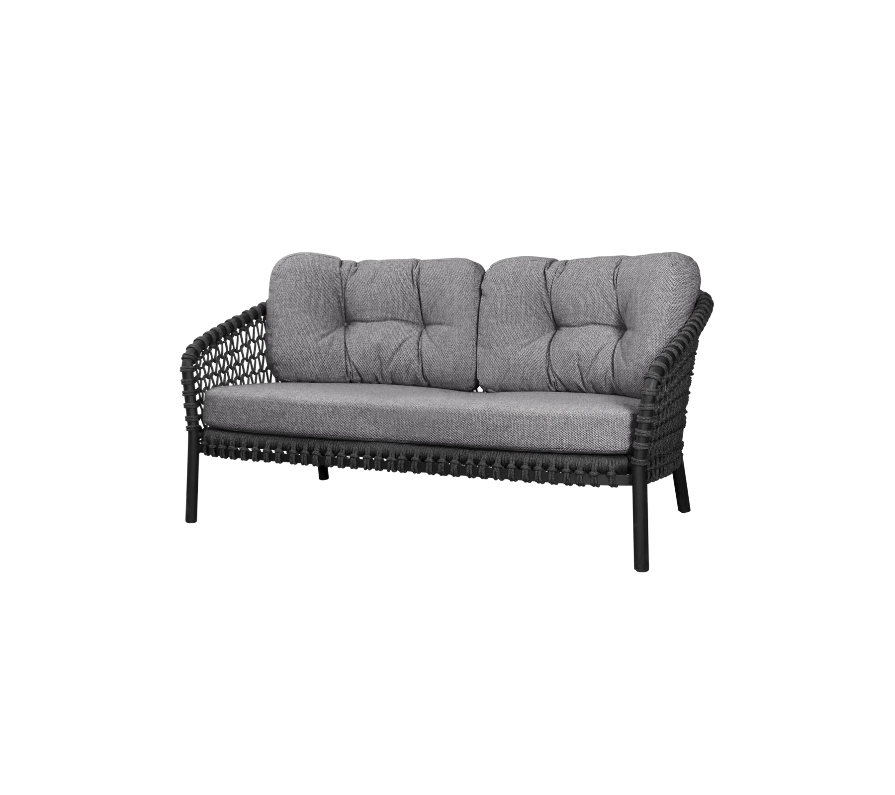 Ocean large 2-pers. sofa, soft rope fra Cane-line Dark grey - Cane-line Wove w/QuickDry & Airflow - Jacobsen Plus