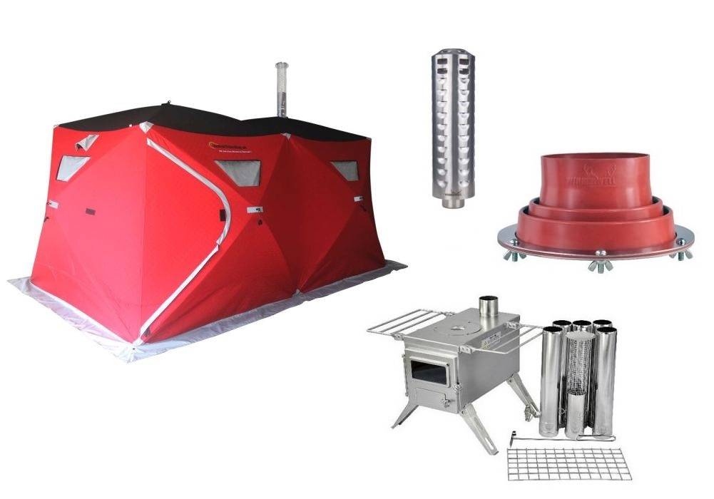 Paket Isfisketält RH Järvinen Ritsem II Thermal, 7 + Kamin