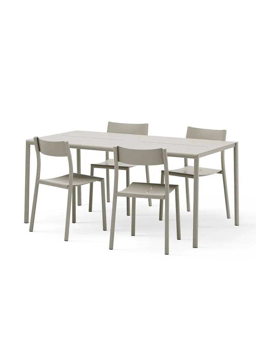 May havesæt, 4 stole og bord 170x85 i light grey fra New Works - Jacobsen Plus