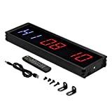 Luqeeg Ultra Clear LED Interval Timer, Multi Scenes Countdown Clock med Metal Stopwatch, Digital Display Wall Workout Timer