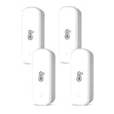 SPORTARC WiFi Hygrometer Sensor, 4Pcs för Tuya Temperature Humidity Sensor Indoor Outdoor with Remote App Notification Alarm, Works with för Tuya App