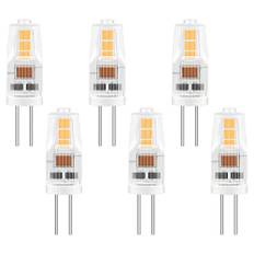 G4 LED Lampe 2W, Ersatz für 12V 20W Halogen, Warmweiß 3000K, 200LM, 12V Niedervolt LED Birne, Nicht Dimmbar, Nicht Flackern, für Unterbauleuchten, Dunstabzugshaube, 6 Stück