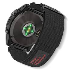 SumRioo QuickFit 22 mm armband för Garmin Fenix 7/6/5/Fenix 7 Pro Solar/7 Pro/7 Solar/6 Pro/6 Solar/5 Plus, klockarmband i nylon för Garmin Epix 2 47 mm/Forerunner 965/955/945/935, svart