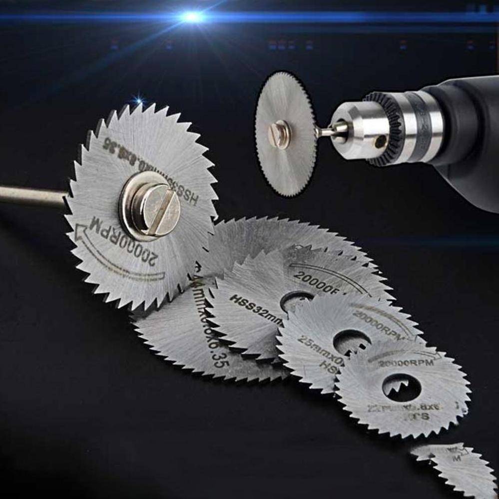 New Drill 6pc 1/8" Shank High Speed Steel Mini Saw Blades With Mandrels For Dremel Foredom Rotary Tool