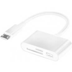 Sd-kortläsare usb c-kortläsare 3 in 1 usb 2.0 tf mirco sd smart minneskortläsare typ c otg flash-enhet kortläsare adapter - Vit usb