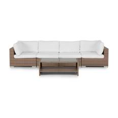 Comfort Garden Bahamas Loungegrupp 4-sits Bord m Hylla - Sand & Loungeset Beige Plast