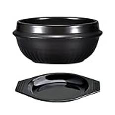 Cabilock 1 Set Bibimbap Kruka Gryta Gjutjärnspanna Hot Pot Lerkrukor Koreansk Hot Pot Pan Keramisk Soppkanna Koreansk Hot Pot Skål Dolsot Hot Pot Suddgummi Gochugaru Emalj Keramik Produkter