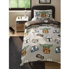 Next Grey Glow in the Dark Star Wars Grogu 100% Cotton Single Duvet Cover and Pillowcase Set