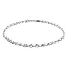 Girls accessories 925 Sterling Silver Diamond-Cut Rope Chain Solid Link Halsband 2MM 2,5MM 3MM- Flätat Twist Halsband, Herr Dam,925 sterling silver halsband Made In Italy, 14-36 Holiday Gifts