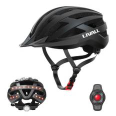 Smart Fahrradhelm mit LED Rücklicht und Blinker, Bluetooth Fahrradhelm mit drahtloser Fernbedienung, SOS-Warnung und eingebautem Mikrofon und Lautsprecher, Erwachsene Herren und Damen, Schwarz