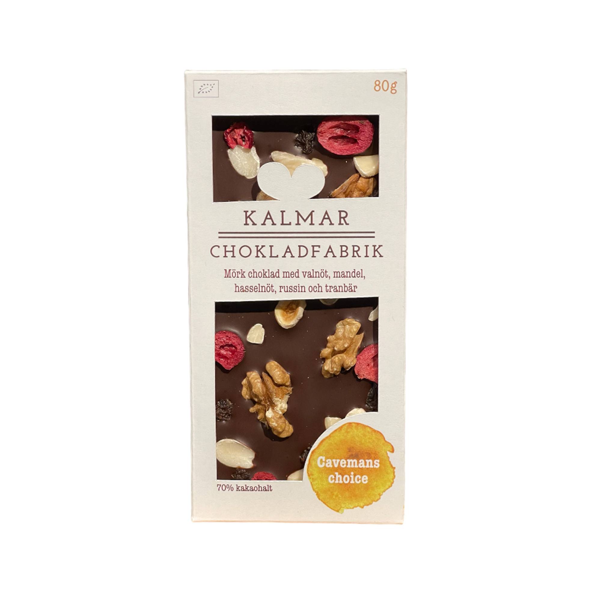 Chokladkaka Cavemans Choice från Kalmar Chokladfabrik (ekologisk) 80g