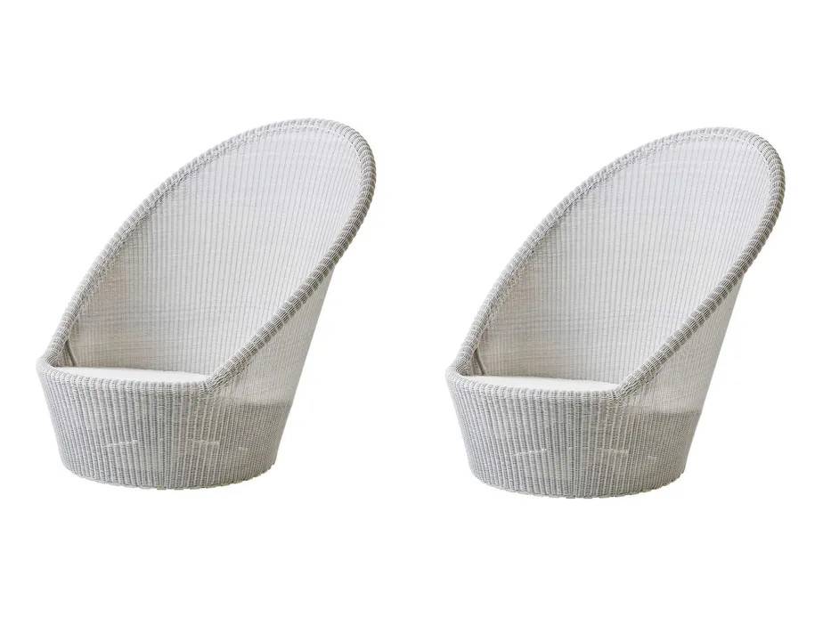 Cane-line Kingston loungegruppe 2st liggestole & stor pall Hvid