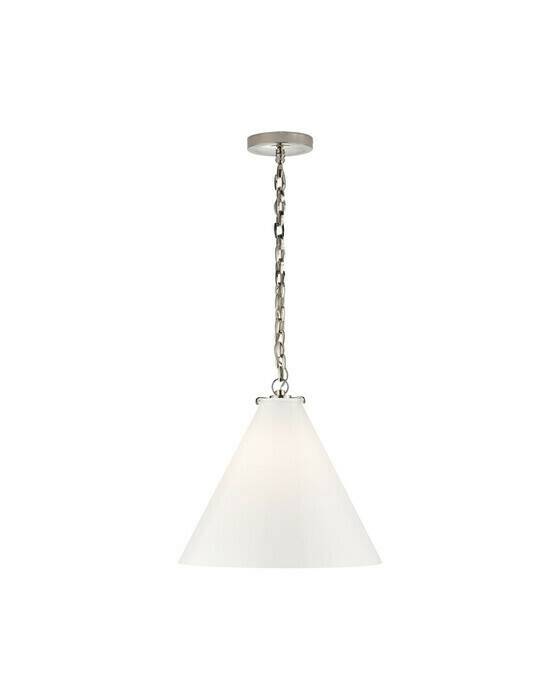 Katie Conical Pendant Polished Nickel/White