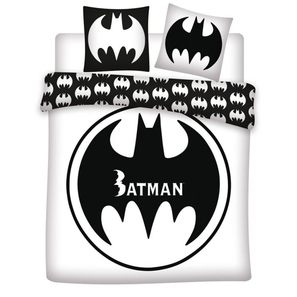 Batman White dubbel påslakan 240×220 cm, 65x65 cm