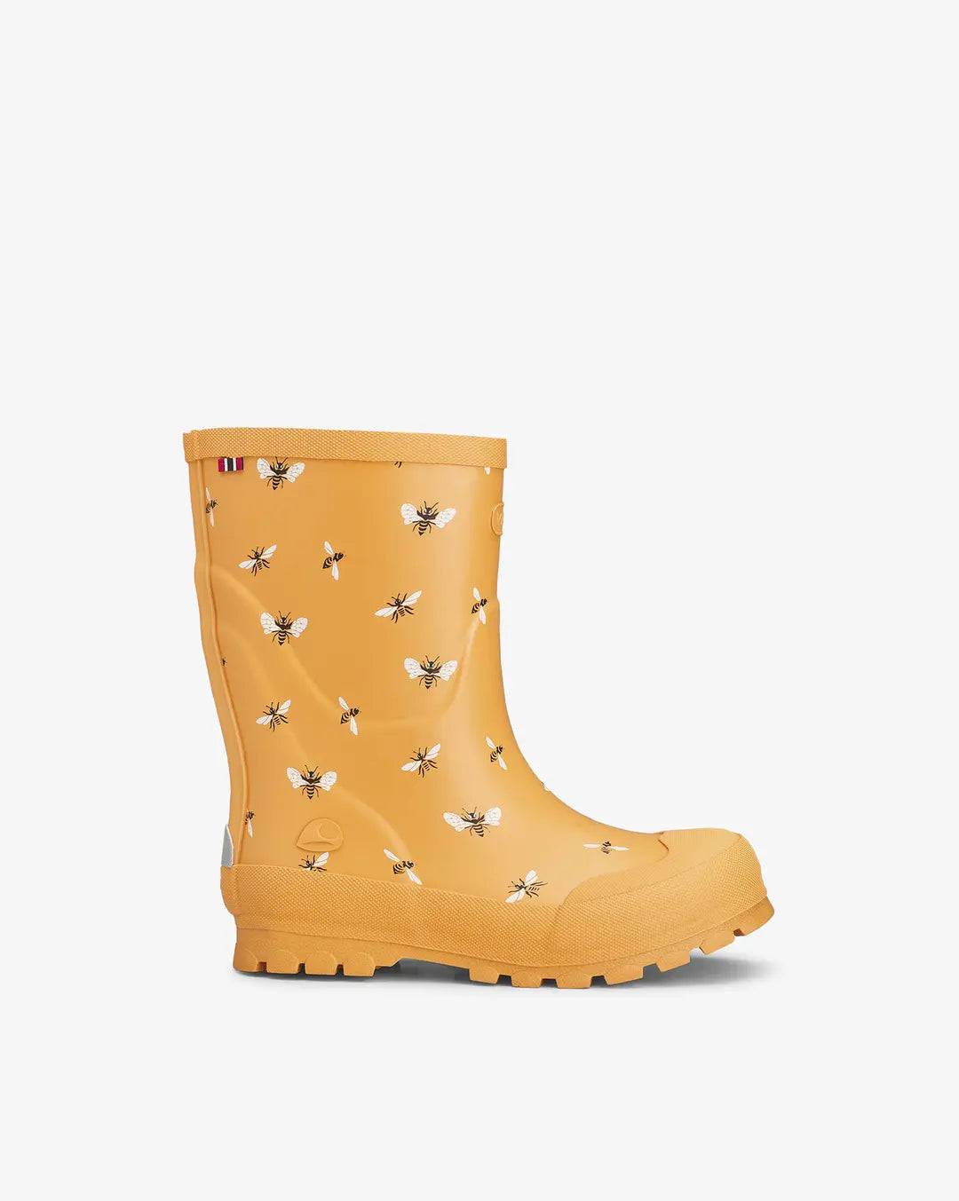 Viking Jolly Print Rubber Boots Gummistøvler Børn - Yellow/Black - Yellow/Black / 37