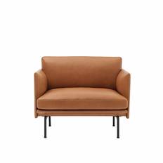 Muuto Outline Lounge Chair Refine Leather Cognac & Black