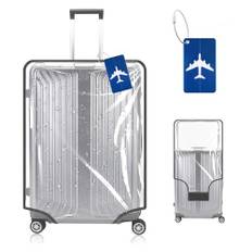 Werownsgso transparenta resväskeskydd, PVC resväska skyddsfodral, transparent dammtät svart gräns, bagageskydd anti-damm repskydd för resor, transparent, 30 Zoll, Klassisk