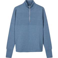 Mads Nørgaard - Copenhagen Wool Klemens Half Zip Knit Herr Cardigans Stl. XXXXL Från Magasin - Blå (XXXXL)