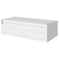 IKEA - BRIMNES sovesofa 2 skuffer/2 madrasser, hvid/Åfjäll medium, 80x200 cm