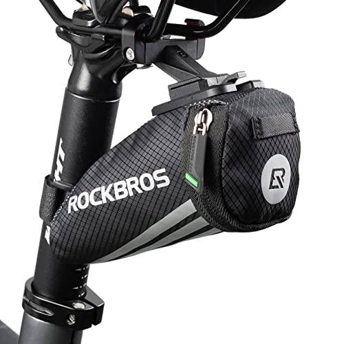 ROCKBROS Cykelsadelväska cykelväska cykelsäte väska för MTB vägcykel vikbar cykel 15 x 6,5 x 5 cm * med fästremmar/med fäste