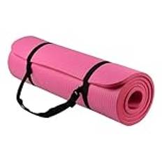 1 set yogamatta för extra tjock 1 cm pilates fitnesskudde halkfri träningsdyna (rosa)