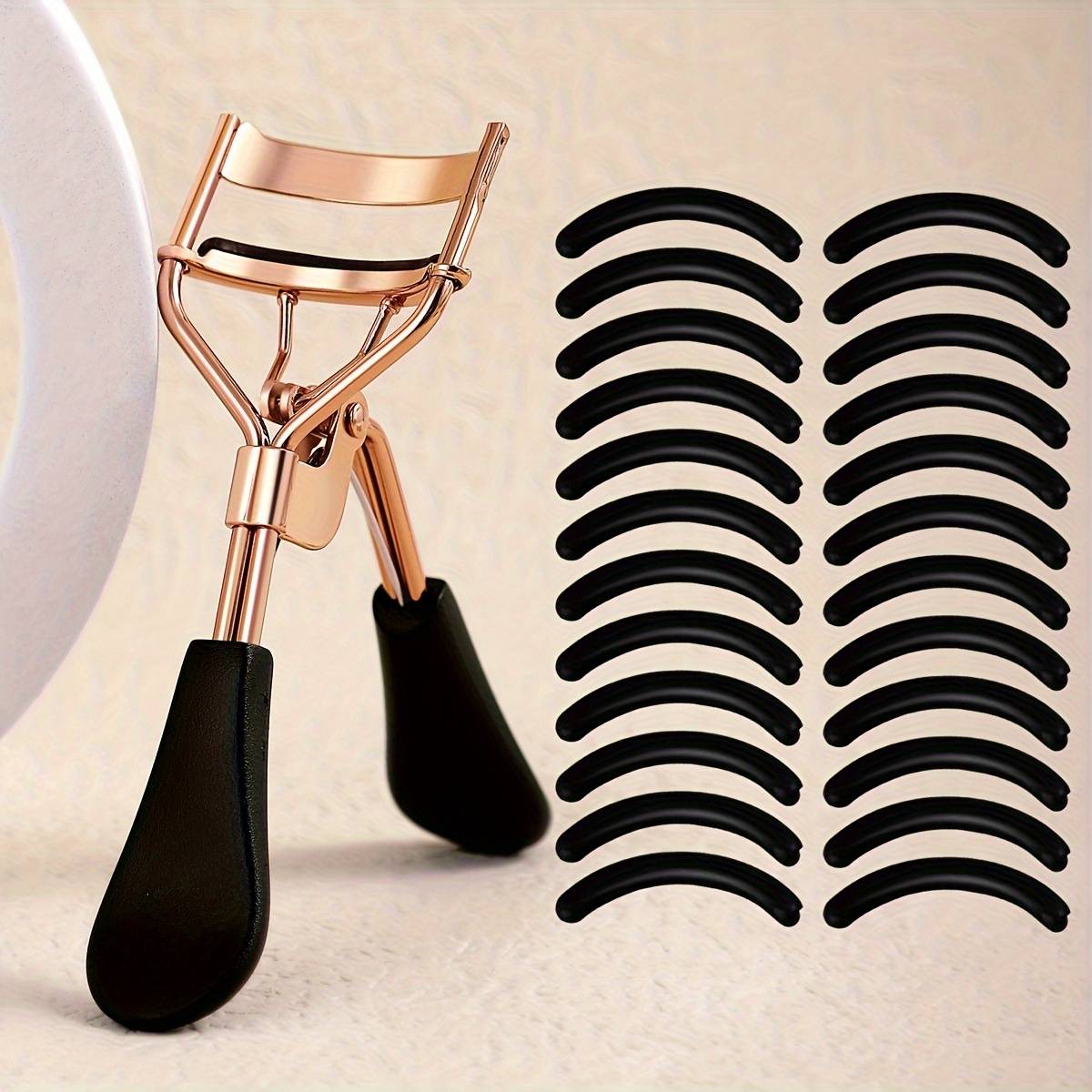 TEMU Portable Eyelash Curler With 24pcs Silicone Pads, Stainless Steel Curling Eyelash, No-damage Eyelash, For Eyelash Extension, Curling Eyelash Tool, Unisex
