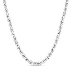 Girls accessories 925 Sterling Silver Diamond-Cut Rope Chain Solid Link Halsband 2MM 2,5MM 3MM- Flätat Twist Halsband, Herr Dam,925 sterling silver halsband Made In Italy, 14-36 Holiday Gifts