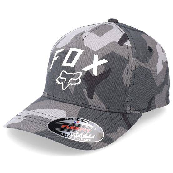Fox - Camo flexfit Keps - Kids Youth Bnkr Hat Black Camo Stretch Fit @ Hatstore