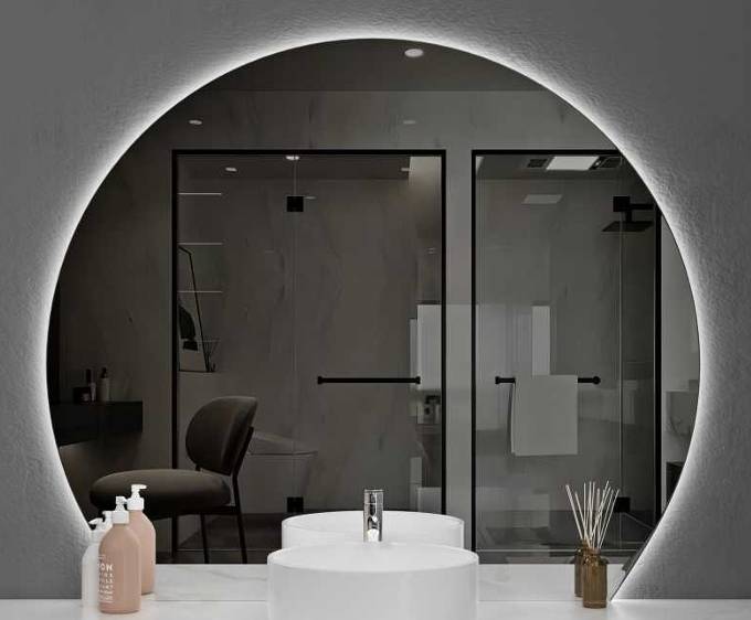 Rund spegel LED-belysning - Ferrera