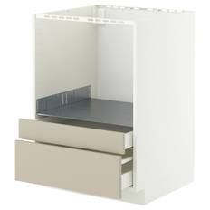IKEA - METOD / MAXIMERA underskab til kombi mikro/skuffer, hvid/Havstorp beige, 60x60 cm