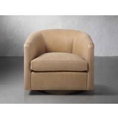 Bowan Leather Swivel Chair - LEIGH PARCHMENT