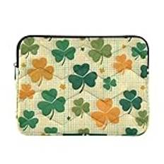 St. Patrick's Day klöver grön laptop fodral laptop fodral 15 tum hållbar datorväska