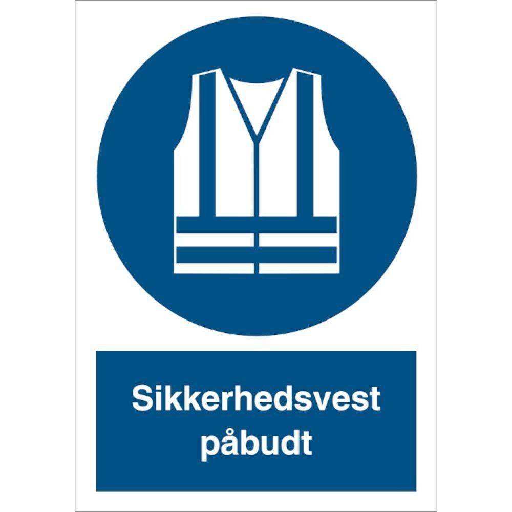 Skilt Sikkerhedsvest påbudt P220