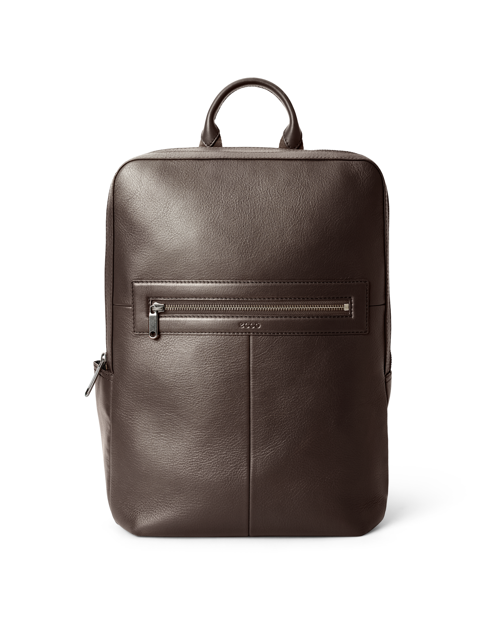 ECCO Load Backpack - Firkantet rygtaske i læder til herrer - Brun