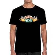 SERIVAL T-shirt Central Perk Logo Friends TV-serie - 100 % bomull T-shirt, Svart, XS