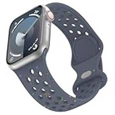 Sportarmband för Apple Watch 41 mm Series 9, silikon ventilerande ersättningsarmband multifärgad silikon sportarmband för Apple Watch 41 mm 40 mm 38 mm iWatch Series 9 8 SE2 7 6 SE 5 4 3 2 1