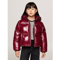 Glossy Relaxed Puffer Jacket - DEEP ROUGE - 110 cm