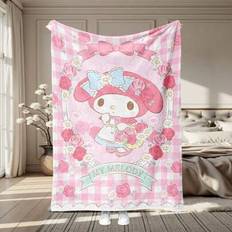 1st My Melody Filt, Pink Throw Blanket, Sanrio Collaboration Flanell Print Soft & Warm Blanket, Mors Dagspresent, Vår/Höst Small Throw, Office Nap Fil - Multifärgad - 180*220 cm,130*150 cm,150*200 cm,100*150 cm