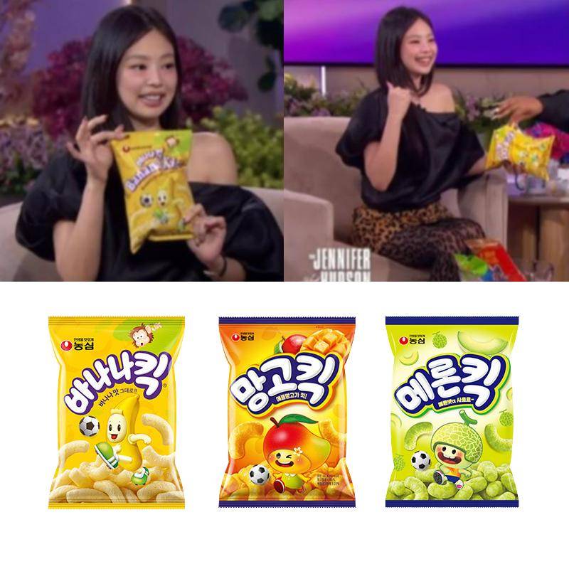 Koreanskt puff snacks – Banana Kick, Melon Kick, Mango (23 Alternativ)